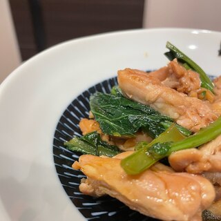 鶏セセリと小松菜の簡単甜麺醤炒め